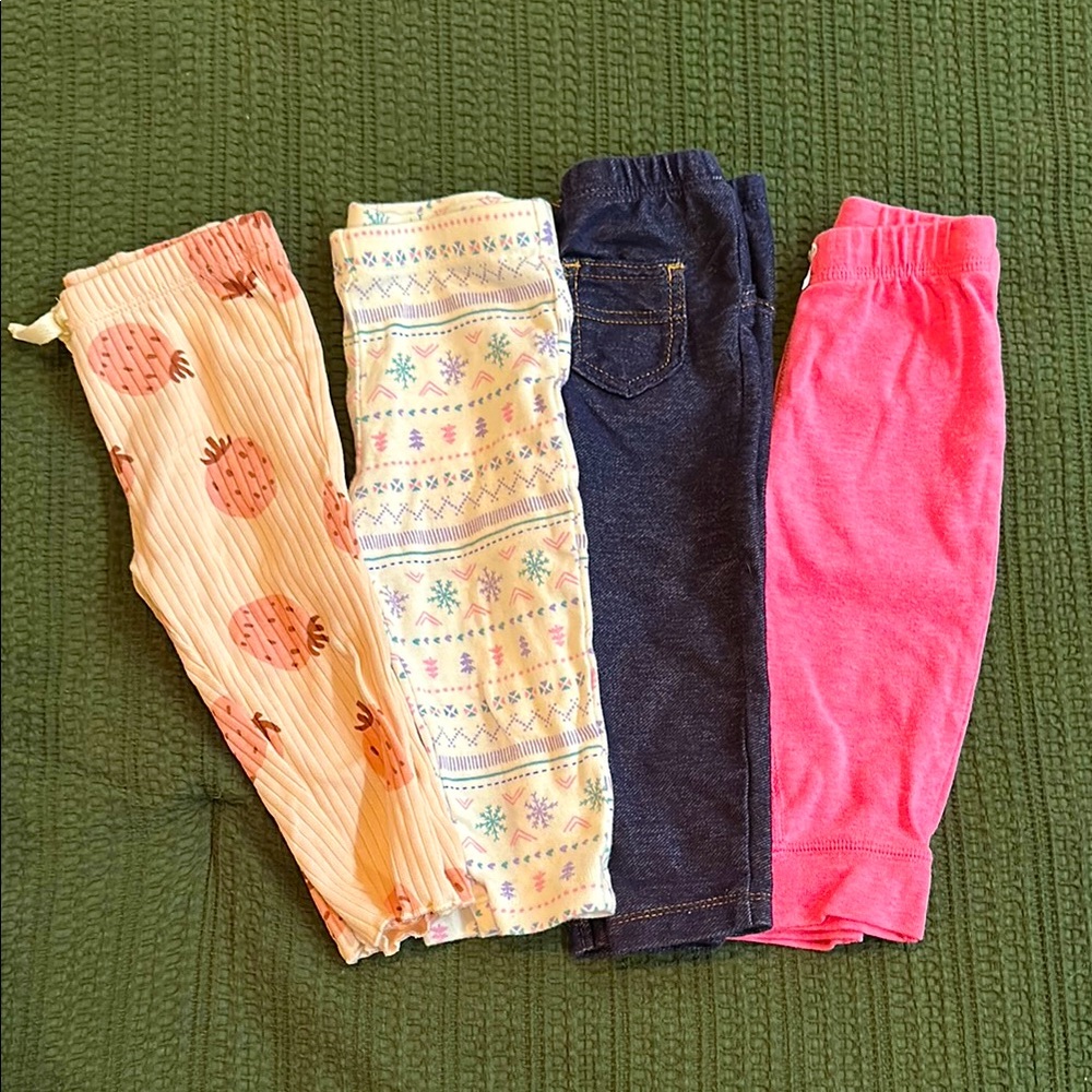 Set of Four Carter's Baby Leggings, 9m